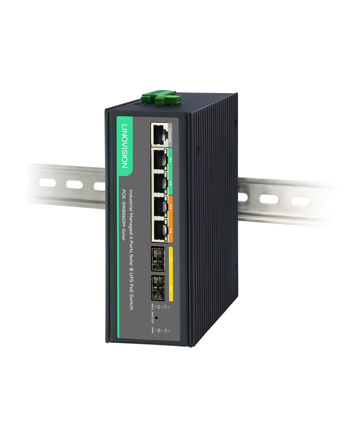 مفتاح الطاقة الشمسية المُدار L2 PoE مع وحدة تحكم شحن الطاقة الشمسية MPPT المدمجة